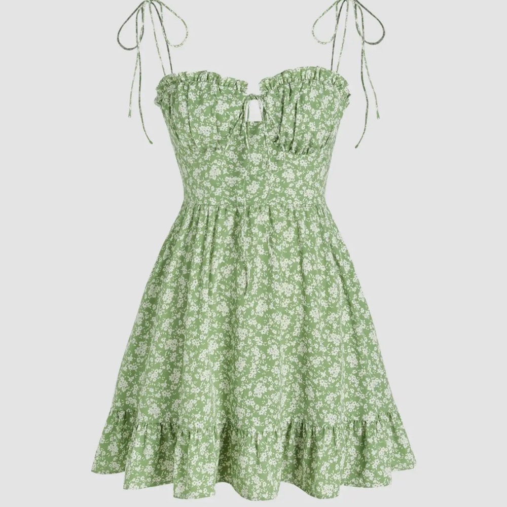 Cider Ditsy Floral Tie Shoulder Mini Dress Size Small